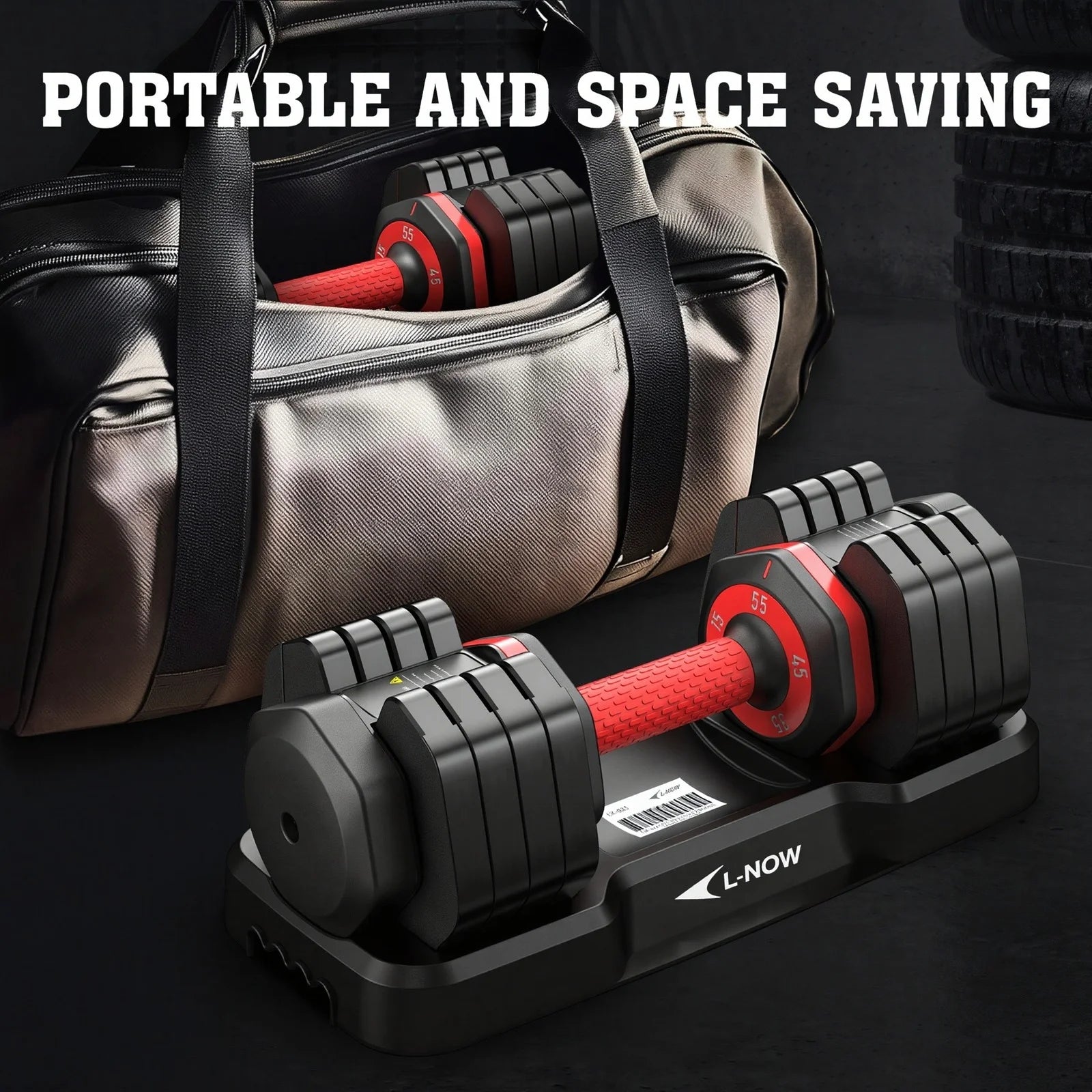 110LB Adjustable Dumbbells with High Quality Tray 15Lb to 55Lb Adjustable Dumbbell for Home Gym Exercise Equipment