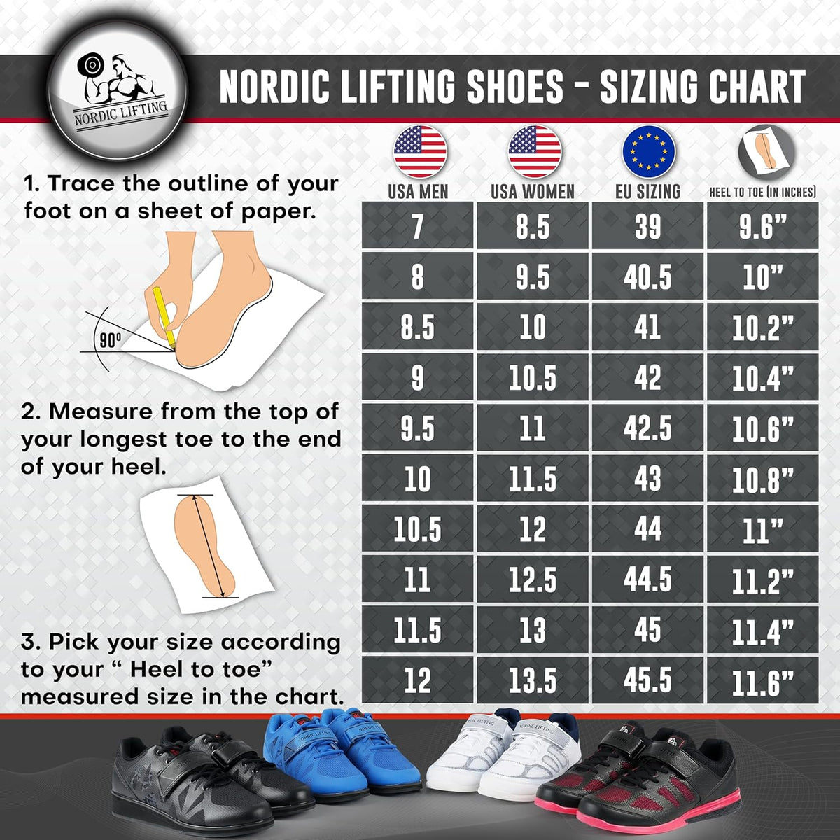 MEGIN Deadlift Shoes - Elevated Heel Gym Footwear for Powerlifting, Weightlifting & Strength Training - Non-Slip Sole Lifting Shoes for Men